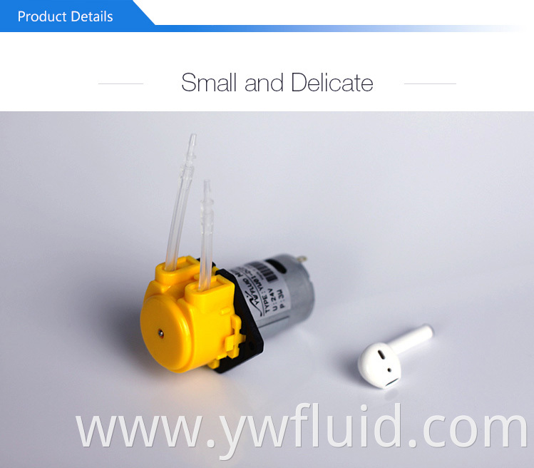 YWfluid micro peristaltic pump with 12v dc motor liquid dosing pump tubing peristaltic pump head
